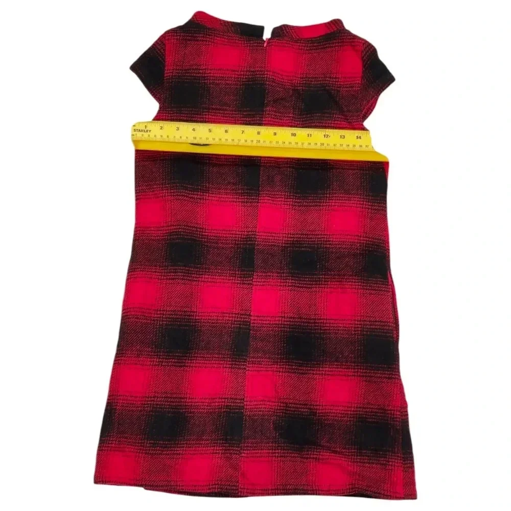 Piko 1988 Red Black Tartan Buffalo Plaid Checkered Shift Mini Dress Size Small